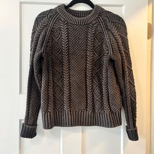 Vintage LL Bean Cable Knit Sweater in Dark Gray